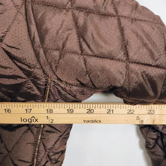 Baby Phat Women's Full Zipper Medium Puffer Brown Winter Jacket - Picture 6 of 16